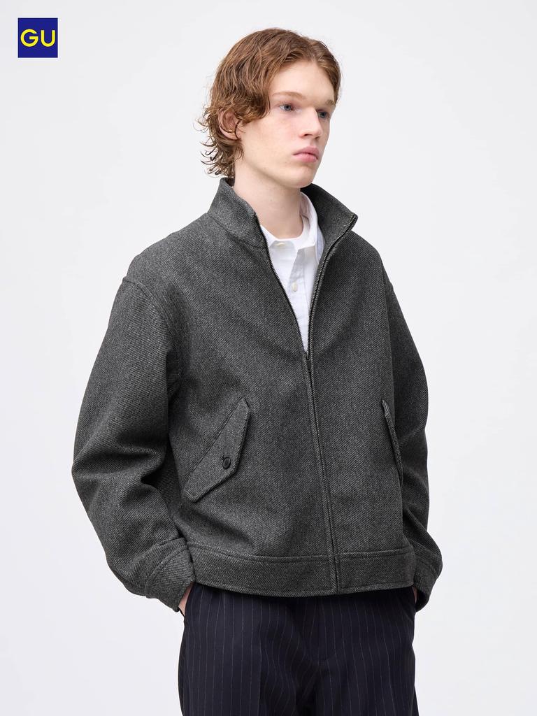 Uniqlo Gu Cozy Melton Stand Zip Up Jacket