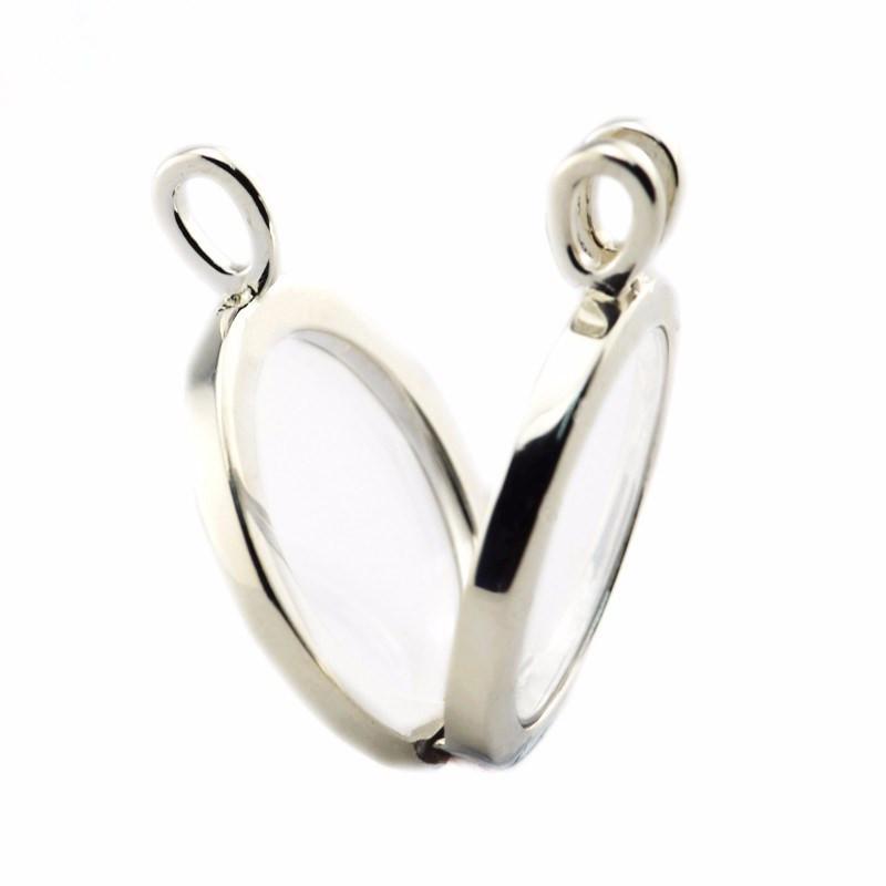 Authentic 925 Sterling Silver Large Floating Locket Pendant Necklace for Women Fine Jewelry 75cm Chain Adjustable