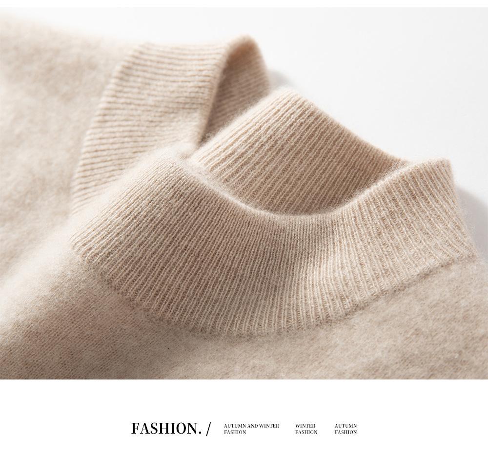 2025 Autumn/Winter Luxury Business Casual Men's Lightweight Warm Solid Half-High Collar Sweater