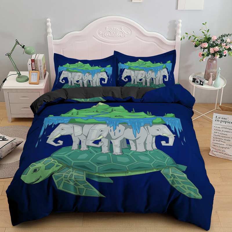 Комплекты постельного белья Bohemian Elephant, размер Queen King, цветной пододеяльник из 2/3 предметов, бохо-психоделический индийский мандала, полиэстеровое одеяло