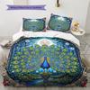 Flower Peacock  Pattern Bedding Quilt Set Quilt Cover Pillowcase Home Decoration  Gift (1 * duvet cover + 2 * pillowcase, without core)