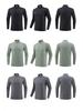 Мужская быстросохнущая футболка с длинным рукавом и молнией до середины груди для бега и велоспорта Tsuta City