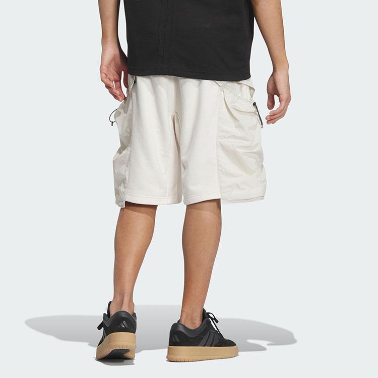 Adidas Шорты Future Style Woven Mix, однотонные, минималистичные, рабочая одежда, свободный крой, спортивные, повседневные, мужские шорты, розовые, белые JI9892