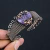 Lepidolite Handmade Copper Wire Wrap Bangle Adjustable F9i75