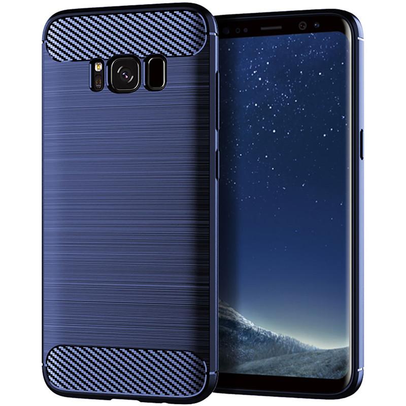 Противоударный силиконовый чехол для Samsung S8 Plus Galaxy S8+ Матовый карбоновый чехол для Galaxy s8plus Задняя крышка Coque Fundas