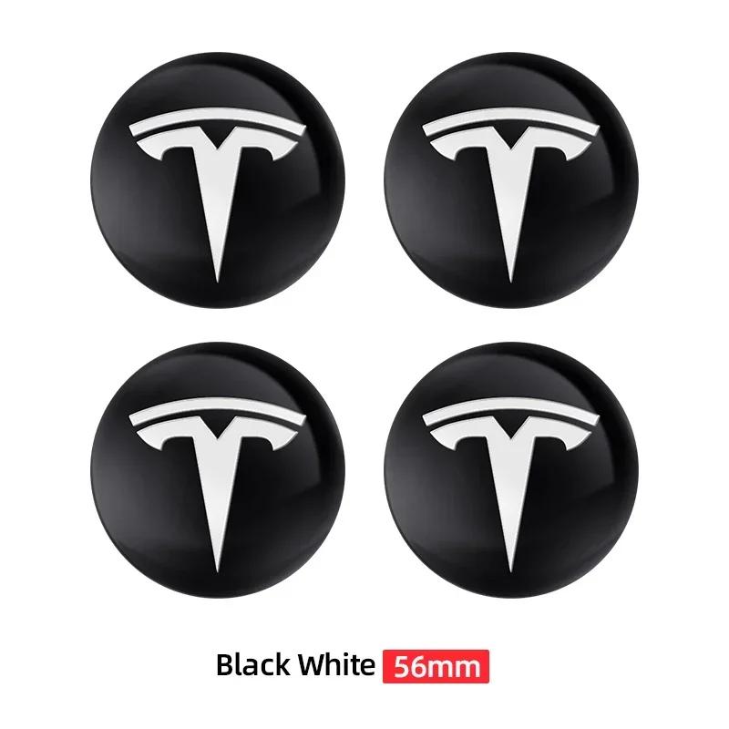 4Pcs 56mm Car Wheel Center Hub Caps Emblem Stickers Auto Rim Cover Accessories For Tesla Model 3 S X Y Roadster SpaceX