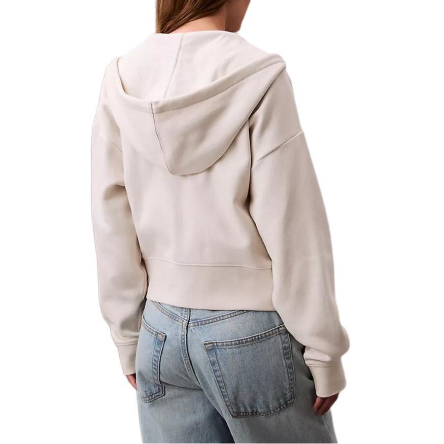 Calvin Klein Loose Fit Zip Up Hooded Long Sleeve Jacket Women Jackets Beige 40WP104-050