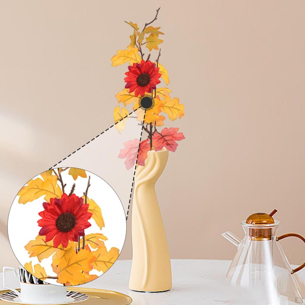 Artificial Maple Leaves Branch Fake Plant Fall Pick for DIY Wreath Floral Arrangement