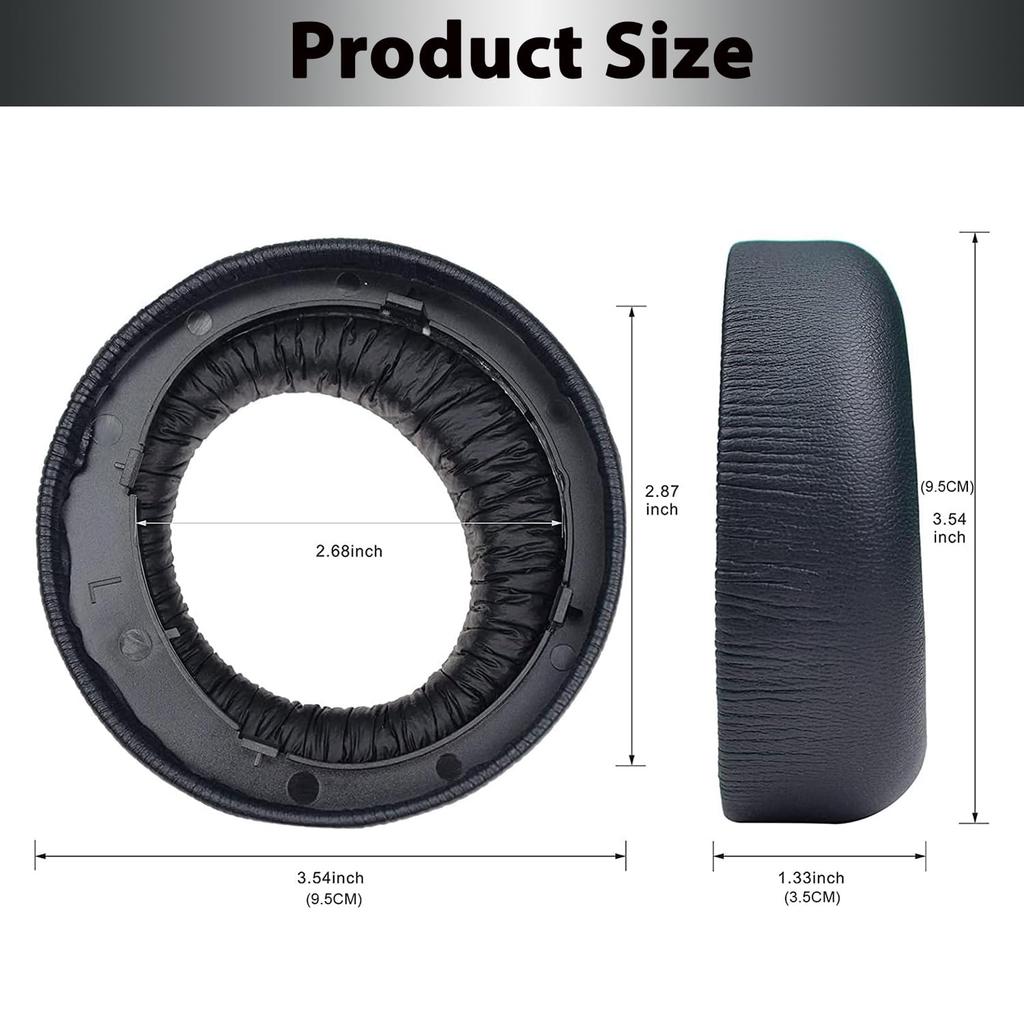 Pulse 3D Ear Pads Replacement PS5 Headset Ear Pads for Sony PS5 Pulse 3D with Ear Pads Noise Isolation Memory Foam Soft Protein Leather & (Black)