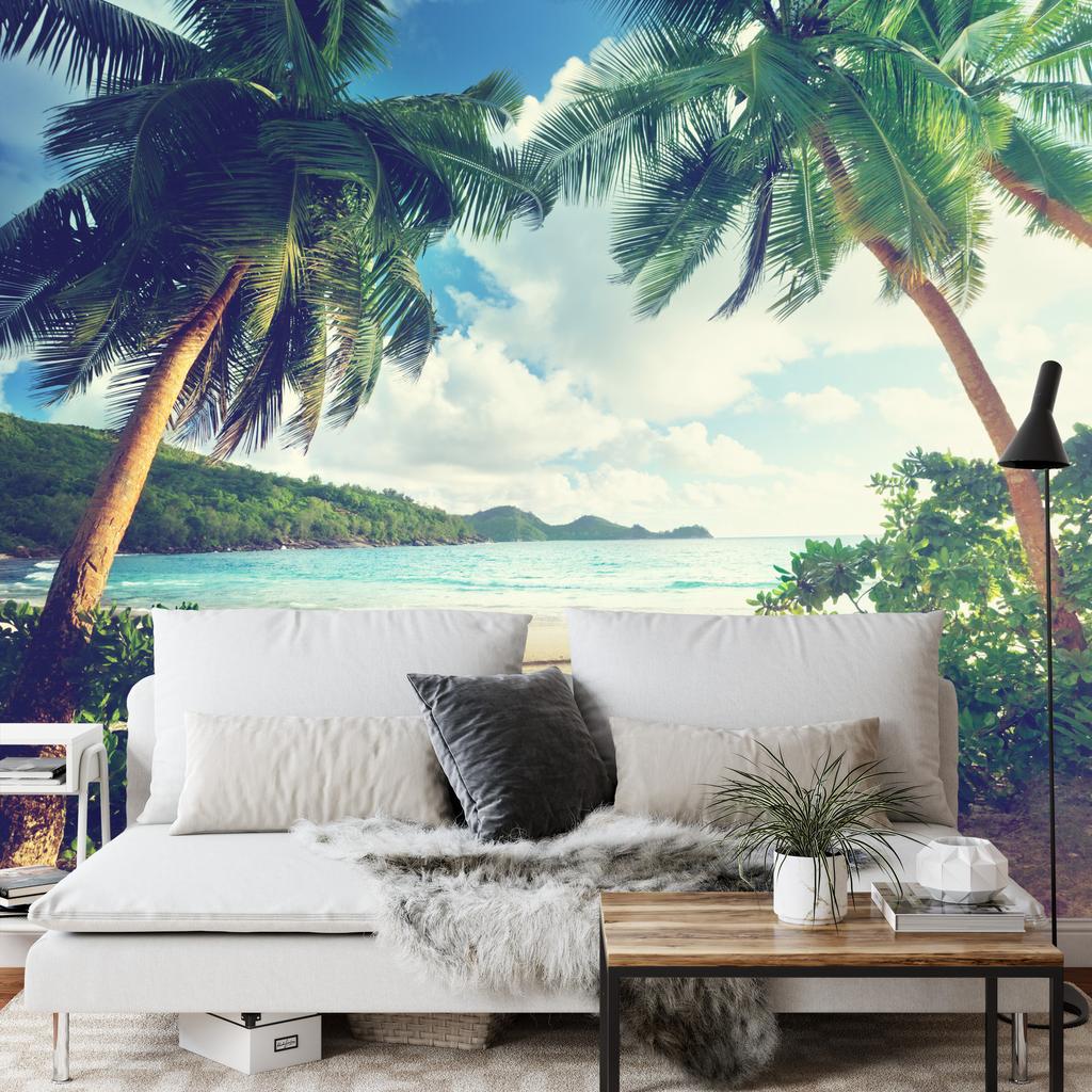Photomural Palm Trees On The Seychelles Non-Woven 416x290