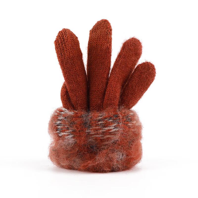 Xihong Winter Knitted Plaid Gloves