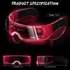 Luminous Glasses LED Light Up Glasses Cyberpunk Neon Glasses Futuristic Visor Glasses High Tech Flashing Glasses for Club Bar Cosplay