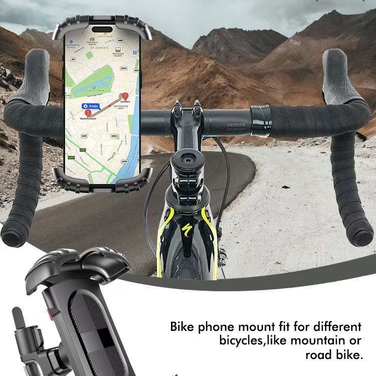 360 Rotatable Mobile Phone Bicycle Motorcycle Phone Holder Adjustable GPS Bike Safe Bracket Support Universal For 4.7-7” Phone