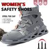 Men Work Boots Indestructible Work Shoes Women Men Safety Boots Lightweight Puncture-Proof Work Sneakers Steel Toe Safety Shoes Footwear Male