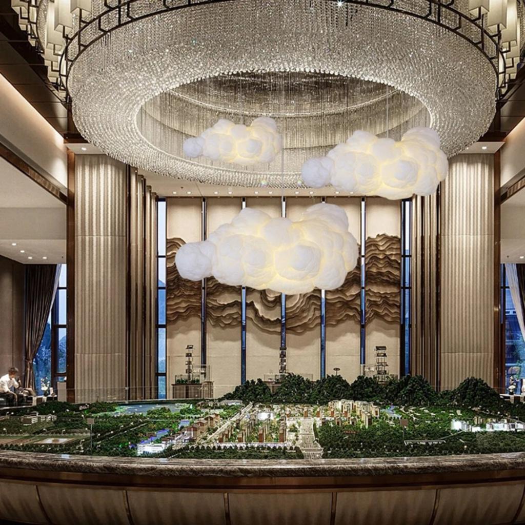 JOYBLISS Облачная люстра Ресторанные лампы Современный белый подвесной светильник в виде парящего облака Подвесная лампа для столовой Декор для кухонного острова