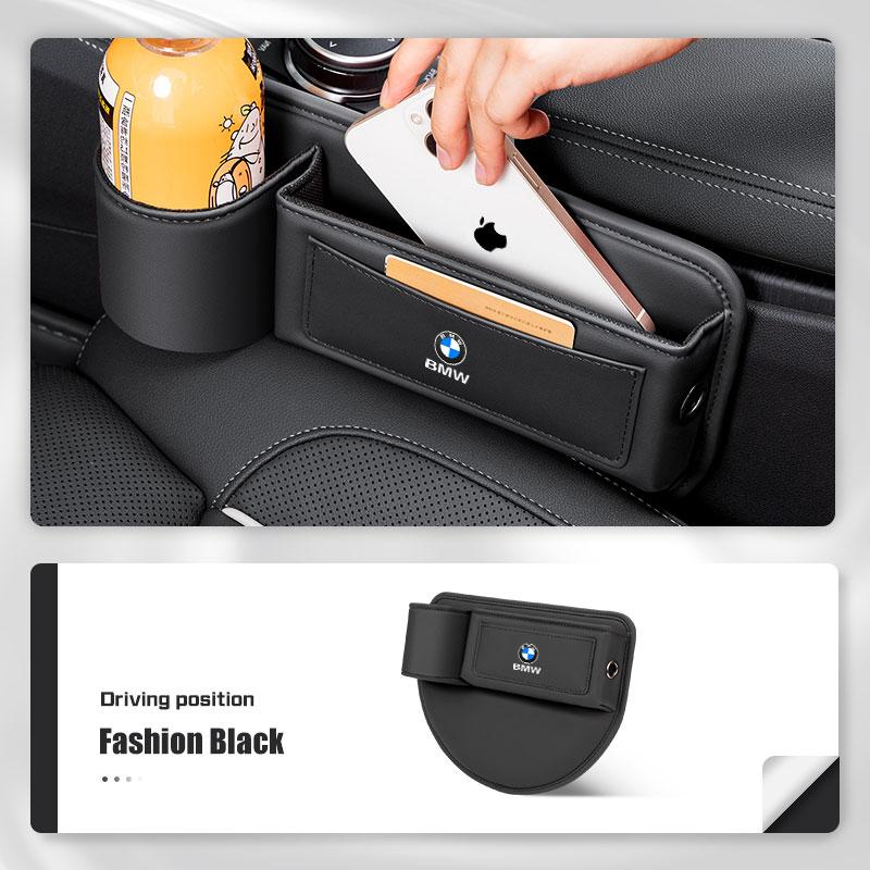 EBGU9 Leather Car Seat Gap Storage Box Cup Holder For BMW X1 X2 X3X5 X4 X6 X7 1 3 5 6 7 Series F40 E60 E90 F10 F15 F20 F30 G20 G30 G38