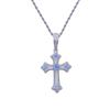 Fashion Design Two Tone Cross Pendant Men Hip Hop Necklace Full Paved Iced Out Cubic Zirconia Geometric Pink Blue Purple Cross