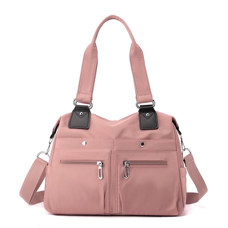 Solid Color Handbag Nylon Shoulder Bag Women's Large Capacity Tote Bag