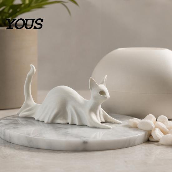 Без запаха ПЛА-филамент Декоративные 3D-печатные Статуэтки Кошки-Призрака, Хэллоуинские Фигурки Котенока-Призрака с Пустыми Глазами Декор с Детальной Резьбой