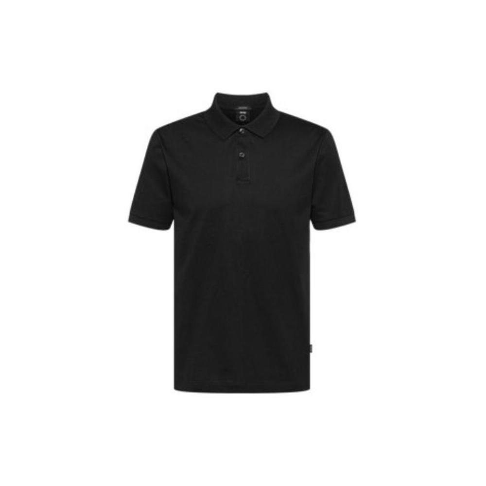 HUGO BOSS Polo Shirts Men's Black Polo Collar Moderate Straight Fit 50462524001