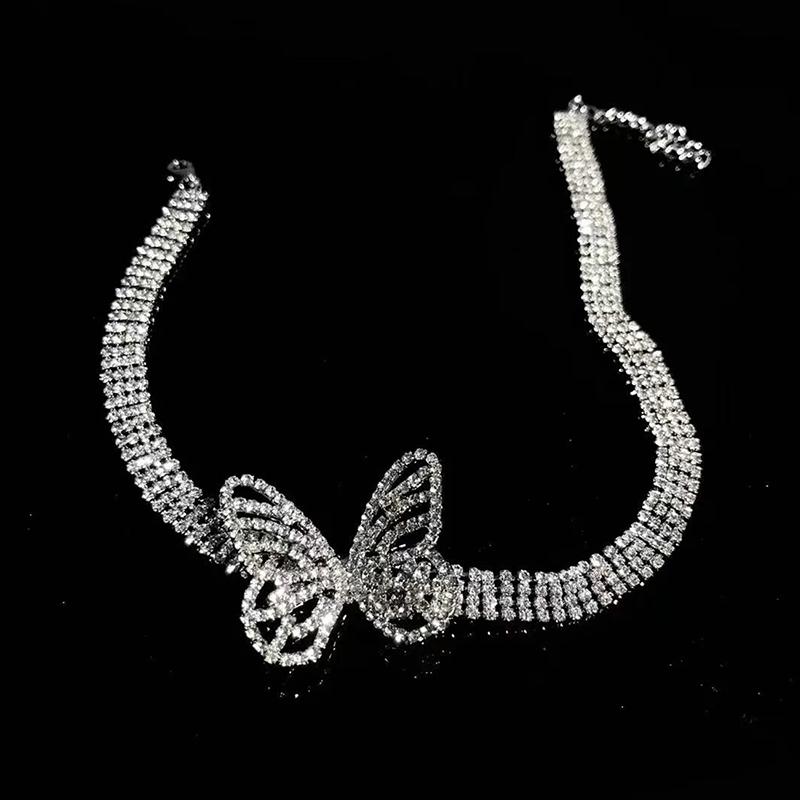 Butterfly Necklace Clavicle Chain Women Bling French Style Jewelry