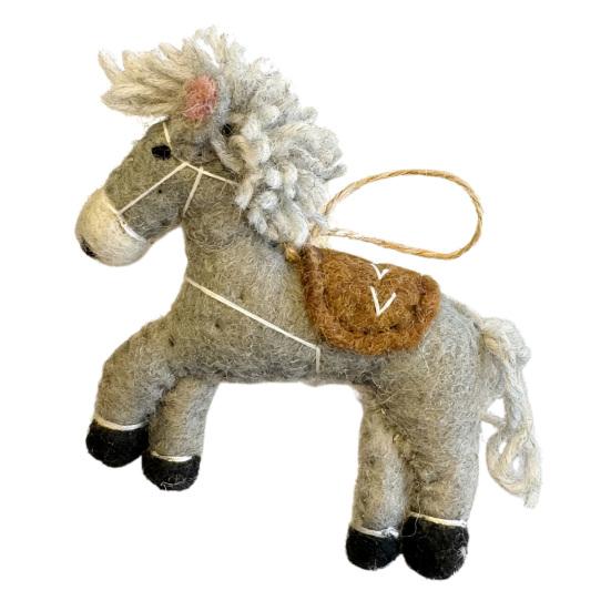 Винтажное ручное войлочное украшение-лошадка, символ Китайского Нового года, шерстяной животный амулет для украшения елки, дома, автомобиля, рюкзака