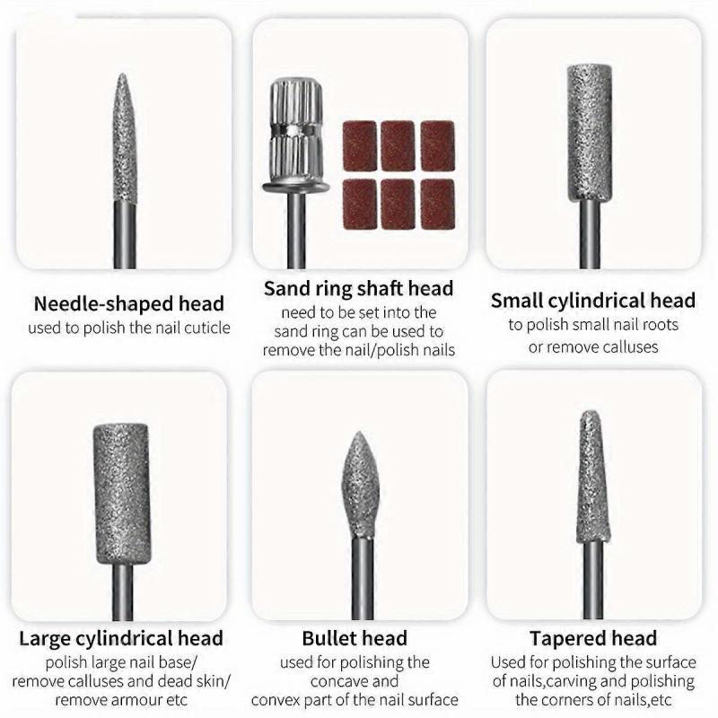 Electric Nail Drill Machine Toenail Grinder Polisher 20000 RPM Nail Filer