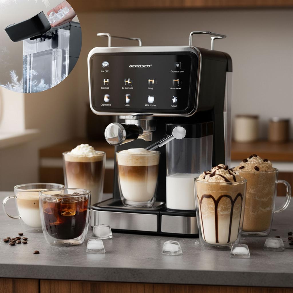 Berdesen Espresso Coffee Machine With Milk Frother, 20 Bar