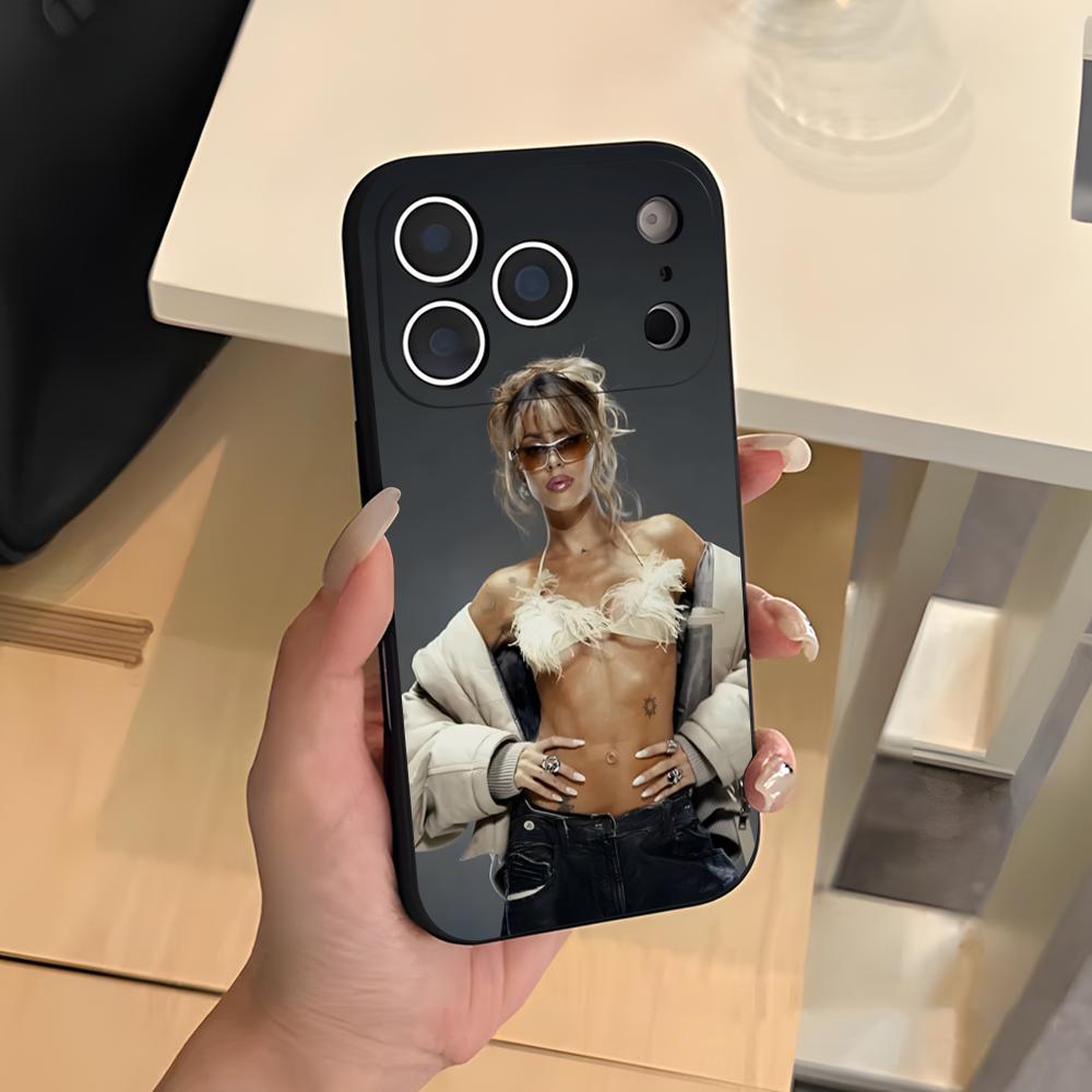 Singer T-TINI M-Martina Phone Case For IPhone 17 Air 16 E Pro Max 15 14 13 Mini 12 Pro 11 Max Plus Black Soft Shell
