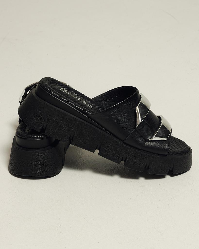 Шлепанцы на платформе Guero 39562 36 Черные кожа