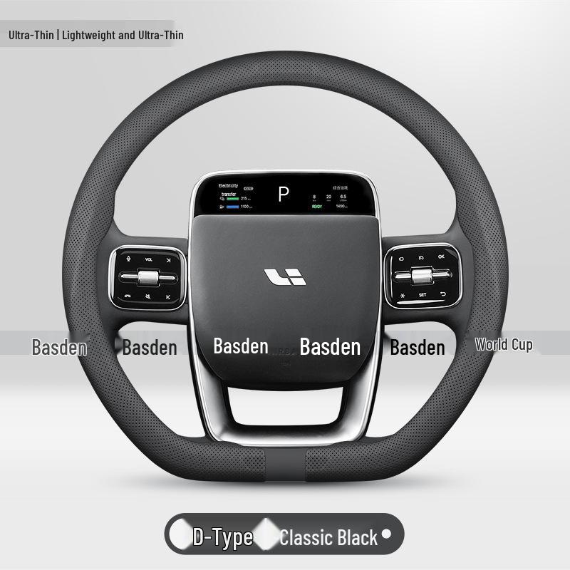 Ultra-Thin Genuine Leather Steering Wheel Covers for Ideal i8, ONE L6/L7/L8/L9, MEGA i6