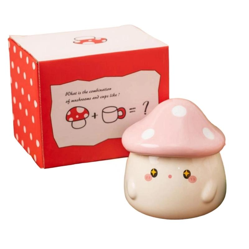 Керамическая крышка для кружки в форме гриба Уникальный дизайн Кружка для питья Для женщин Подарок Термостойкая Посуда для дома