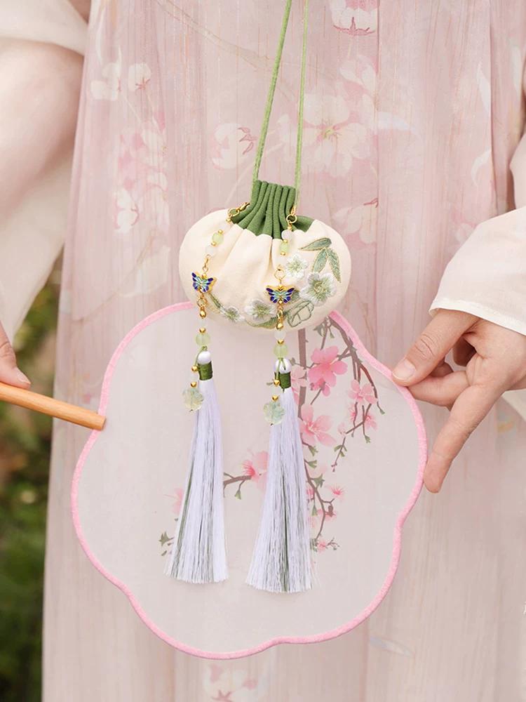 Qixi Festival Fragrance Sachet Empty Pouch Portable Embroidered Ancient Style Sachet Hanfu Osmanthus Mugwort Herbal Mosquito-Repellent Incense Bag