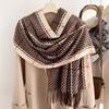 1116 autumn and winter new imitation cashmere scarf women's warm thickened outer shawl student plaid simple scarf wholesale