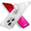 Transparent Case for iPhone 15 Pro with Silver Rotating Ring Stand