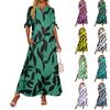 Женское повседневное модное темпераментное элегантное платье макси с лоскутным поясом и цветочным принтом
