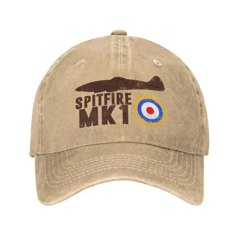 Unisex Cotton Vintage Spitfire UK RAF British WWII Baseball Cap Adult Supermarine Fighter Adjustable Dad Hat Sun Protection