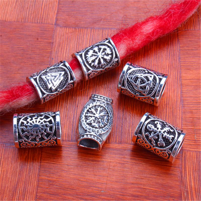 5pcs/bag Silver Metal Hair Rings Braid Dreadlocks Bead Hair Cuffs Dread Tube Charm Dreadlock for DIY Hair Accessaries