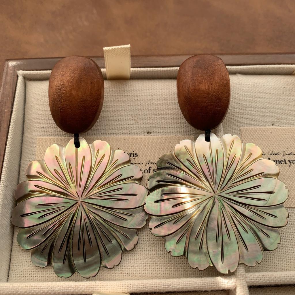 Натуральная релаксация Этнический стиль Легкие серьги-ракушки Серьги Легкая роскошь Ретро Мода Высокий уровень Офисные Персонализированные серьги