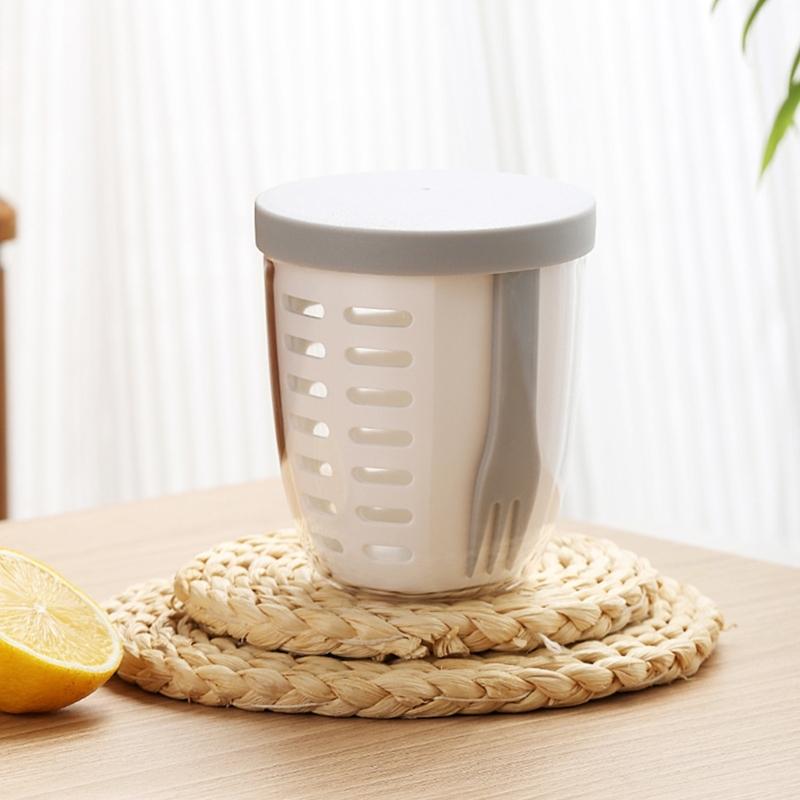 600ml Practical Picnics Storage Bucket Plastic Cup Seal Salad Cup for School