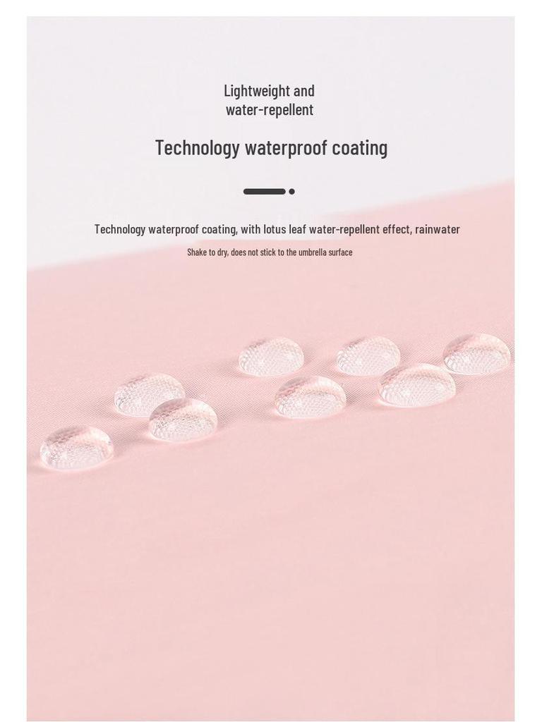 Compact Women's Five-Fold Sunshade Umbrella - Black Glue, UV Protection, for Sunny and Rainy Days, Customizable for Advertising