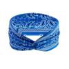 Retro Wide Brimmed Cross Headband with Amoeboid Print Headband Sporty Casual Elastic Quick Drying Headband