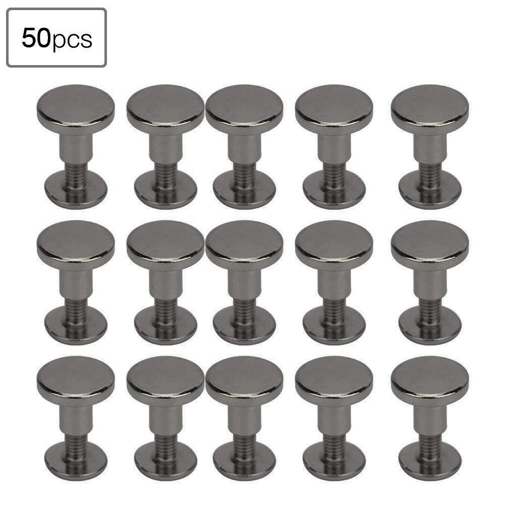 50 Set 8mm Pure Copper Flat Hd Rivets Lther Strap Screws Kit for Notebook Binding