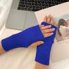 1Pair Winter New Fingerless Mitten Hand Knitted Elastic Gloves Cold-proof Flexible Warm Gloves