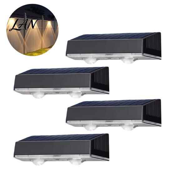 Rechargeable Solar Fence Lights Magnetic Wall Wash Light, Waterproof Outdoor Lamp with RGB Dual Lens & Warm White, 12H Battery, Easy Mount Pathway