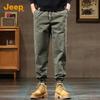 Jeep Men's Loose Fit Cotton Jogger Cargo Pants