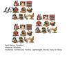 Unique Farmhouse Holiday Ornaments 10/20/30Pcs 2D Flat Chicken Wooden Hanging Ornament, Rooster Hen Coop Barn Tree Decorations Farm Pendants for Xmas