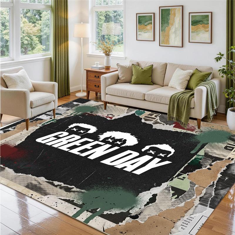 Green Day Design Crystal Velvet Rug Soft Decorative Mat for Bedroom Entrance