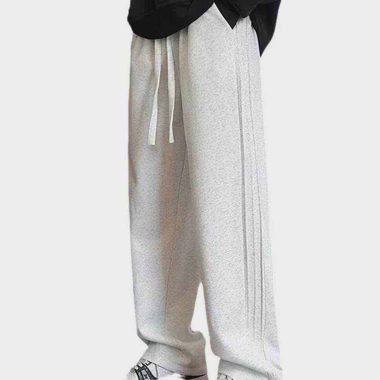 Унисекс повседневные хлопковые полосатые спортивные брюки: Новый весенне-осенний прямой фасон