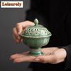 Zen Plum Green Lotus Petal Plate Incense Holder Water Fountain Decoration Incense Burners Aromatherapy Censer Chinese Tea Craft